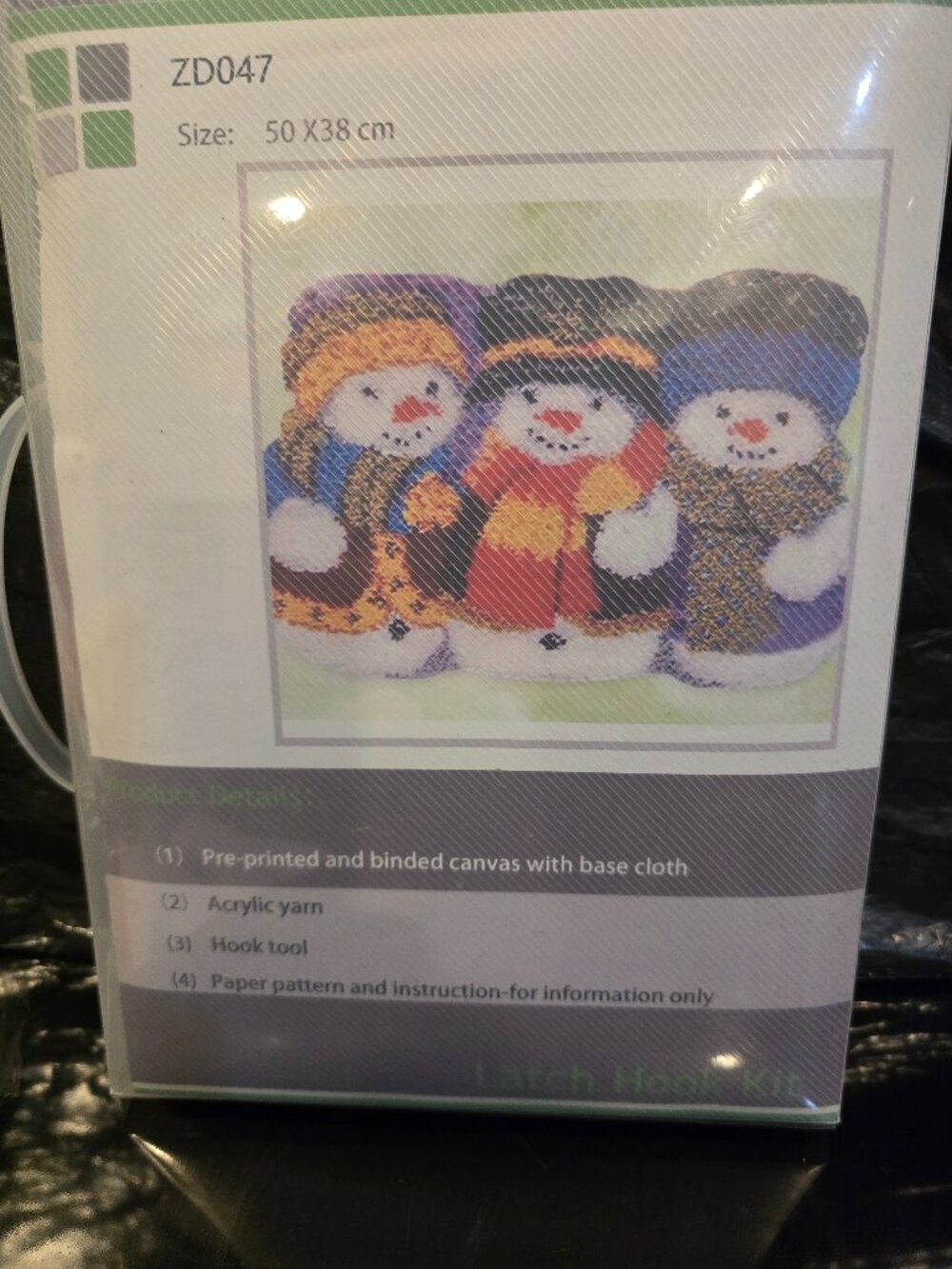 Christmas Snowmen Latch Hook Rug Kit Model ZD047 50 x 38 cm NEW
